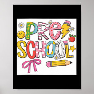 Preppy Back To School Coquette Preschool Girly Che Poster