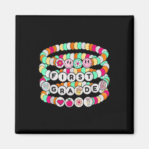 Preppy Back To School First Grade Bracelet Teacher Magnet