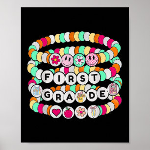 Preppy Back To School First Grade Bracelet Teacher Poster