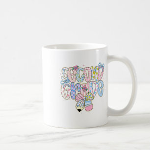 Preppy Back To School Floral 2nd Grade Coquette Gi Coffee Mug