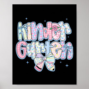 Preppy Back To School Floral Kindergarten Coquette Poster
