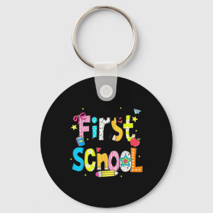 Preppy Back To School Happy First Day Of School Re Key Ring