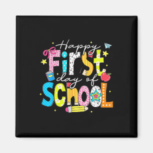 Preppy Back To School Happy First Day Of School Re Magnet