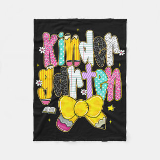 Preppy Back To School Kindergarten Coquette Bow Gi Fleece Blanket