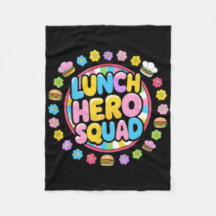 Preppy Back To School Lunch Lady Squad Lunch Hero  Fleece Blanket