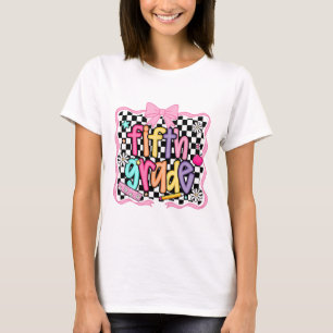Preppy Back To School Pink Coquette Floral Cute Fi T-Shirt