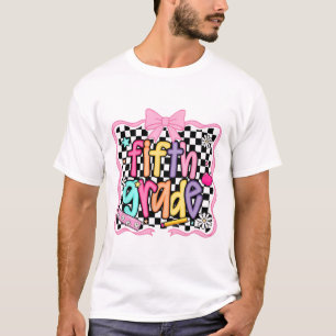 Preppy Back To School Pink Coquette Floral Cute Fi T-Shirt