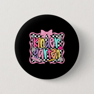 Preppy Back To School Pink Coquette Floral Cute Ki 6 Cm Round Badge