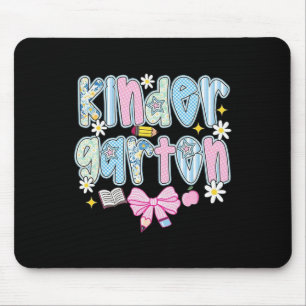 Preppy Back To School Pink Coquette Floral Cute Ki Mouse Pad