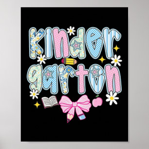 Preppy Back To School Pink Coquette Floral Cute Ki Poster