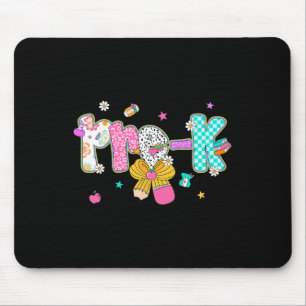 Preppy Back To School Pre-k Cute Coquette Bow Girl Mouse Pad