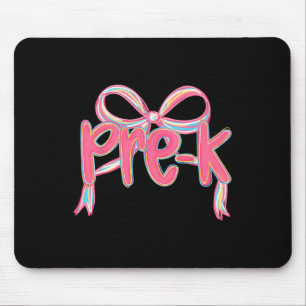 Preppy Back To School Pre-k Pink Coquette Bow Girl Mouse Pad