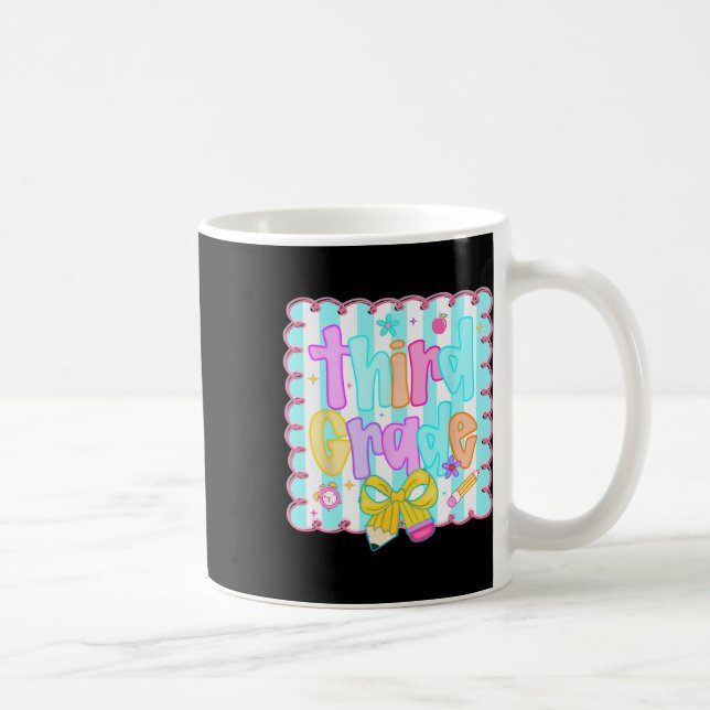 Preppy Back To School Third 3rd Grade Teacher Stud Coffee Mug (Right)