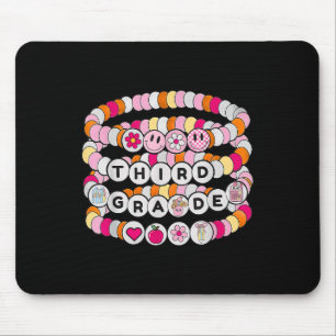 Preppy Back To School Third Grade Bracelet Teacher Mouse Pad