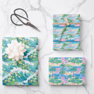 Preppy Beach  Wrapping Paper Sheet