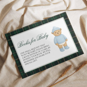 Preppy Bear Baby Shower Books for Baby Enclosure Card