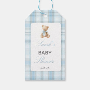 Preppy Bear Baby Shower Boy Gift Tags