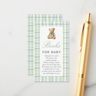 Preppy Bear Boy Baby Shower Books for Baby Card
