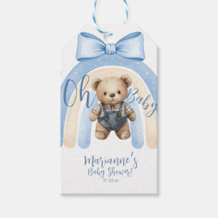  Preppy Bear Overalls Boy Casual Baby Shower   Gift Tags