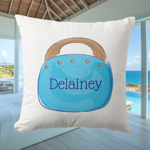 Preppy Bermuda Bag Personalised Throw Pillow