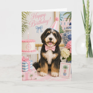 Preppy Bernedoodle Birthday Card