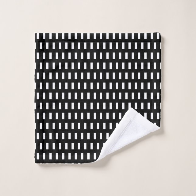  Preppy Black and White  Geometric Pattern Wash Cloth (Wash Cloth)