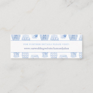 Preppy Blue And White Wedding Website Insert Card