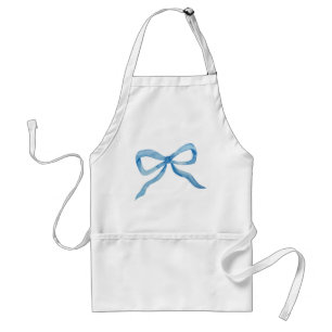 Preppy blue bow grandmillenial standard apron