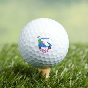 Preppy Blue Golf Cart Monogram Balls