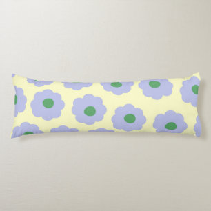 Preppy Blue Green Floral Simple Flower Pattern Body Cushion