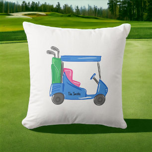 Preppy Blue Personalized Golf Cart Cushion