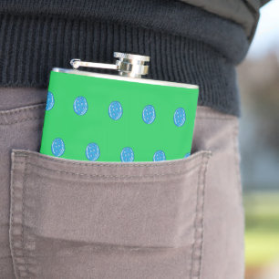 Preppy Blue Pickleball Green Hip Flask