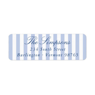 Preppy Blue Stripe Return Address Label