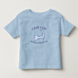 Preppy Blue Striped Cape Cod Silhouette Toddler T-Shirt