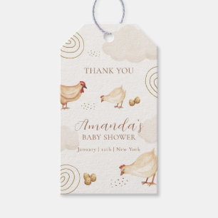 Preppy Boho Little Chick Hatching Soon Baby Shower Gift Tags