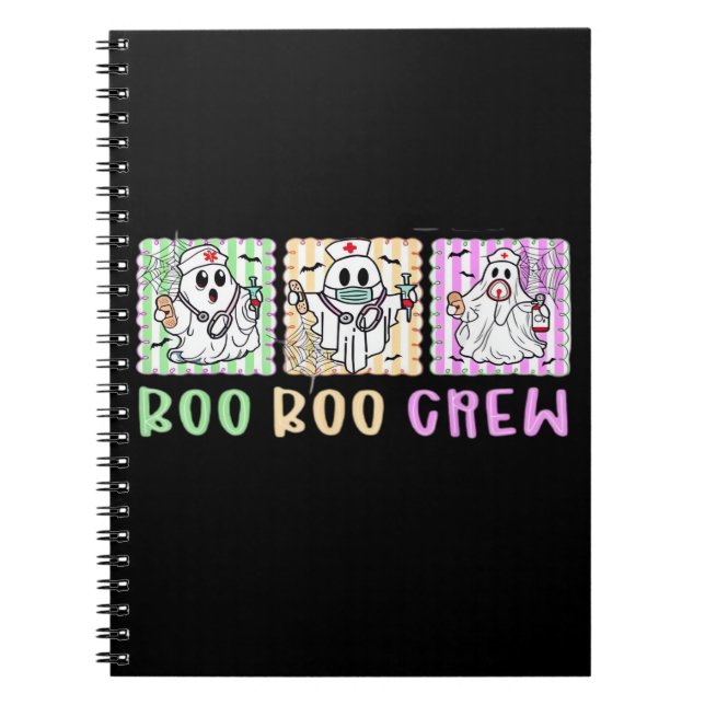 Preppy Boo Crew Nurse Halloween Costume Women Men  Notebook (Front)