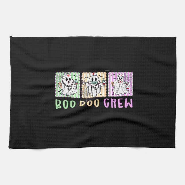 Preppy Boo Crew Nurse Halloween Costume Women Men  Tea Towel (Horizontal)