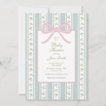 Preppy Bow Baby Shower Invitation | Floral