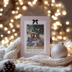 Preppy Bow Photo Holiday Card