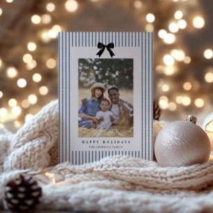 Preppy Bow Photo Holiday Card
