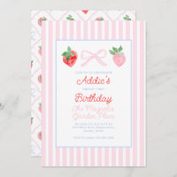 Preppy Bows & Strawberries Berry First Birthday
