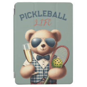 Preppy Boy Teddy Bear Pickleball iPad Cover Case