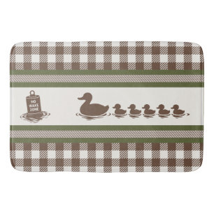 Preppy Boys Duck & Gingham - Brown Army Green Bath Mat