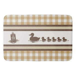 Preppy Boys Duck & Gingham- Chocolate Brown Khaki Bath Mat