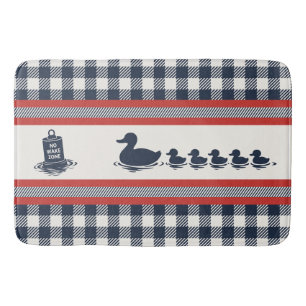 Preppy Boys Duck & Gingham-  Navy Red  Bath Mat