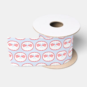Preppy Boys Red White & Two Patriotic Birthday Satin Ribbon