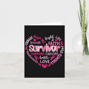 Preppy Breast Cancer Fight Support Hope Strength P Card