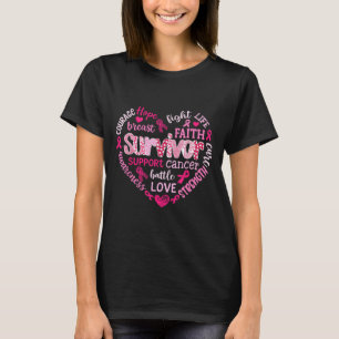Preppy Breast Cancer Fight Support Hope Strength P T-Shirt