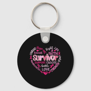 Preppy Breast Cancer Fight Suprt Hope Strength P Key Ring