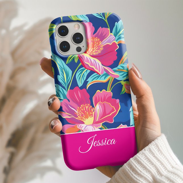 Preppy Bright Floral Personalized Phone Case (Creator Uploaded)